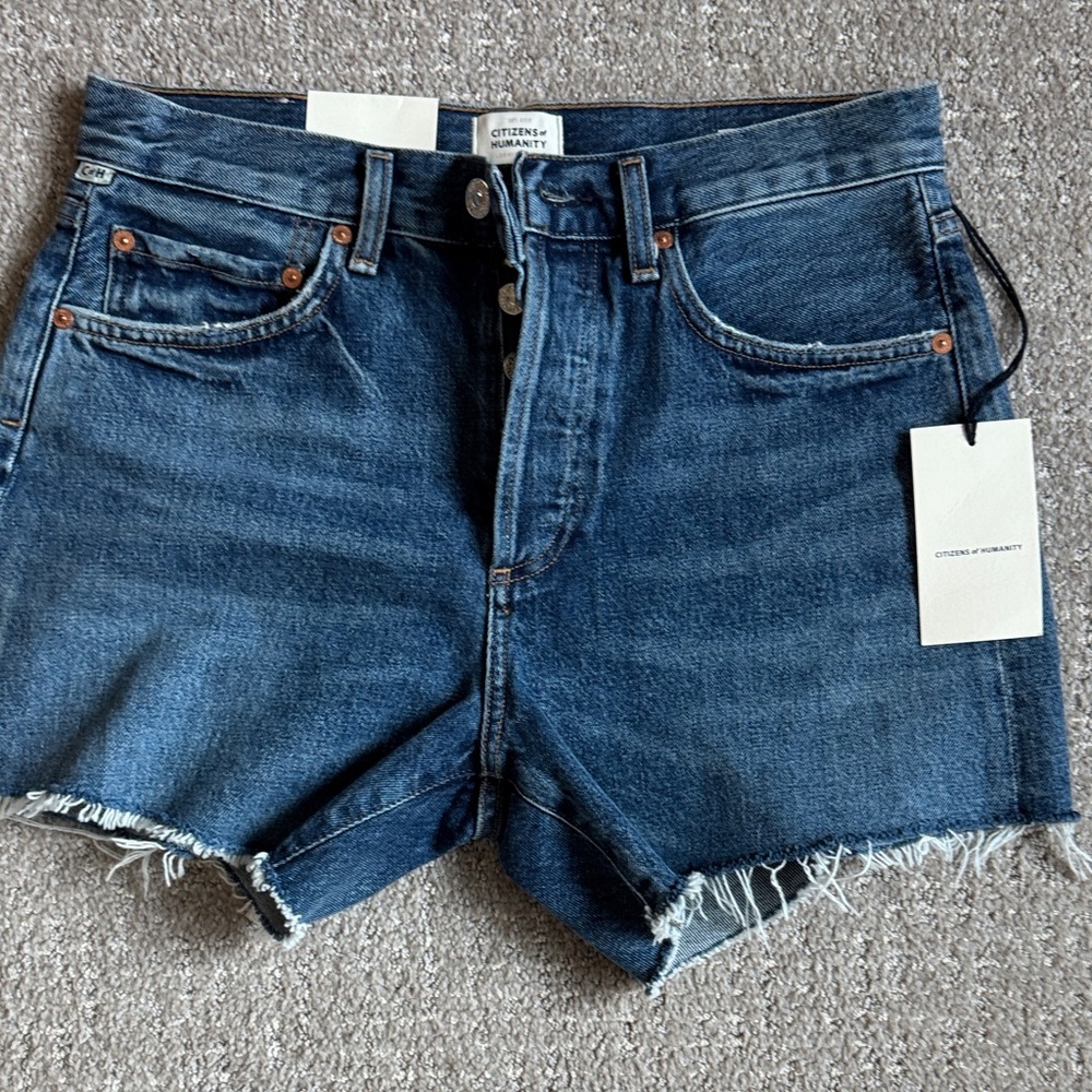 Citizens Of Humanity Dark Blue Denim Jean Shorts